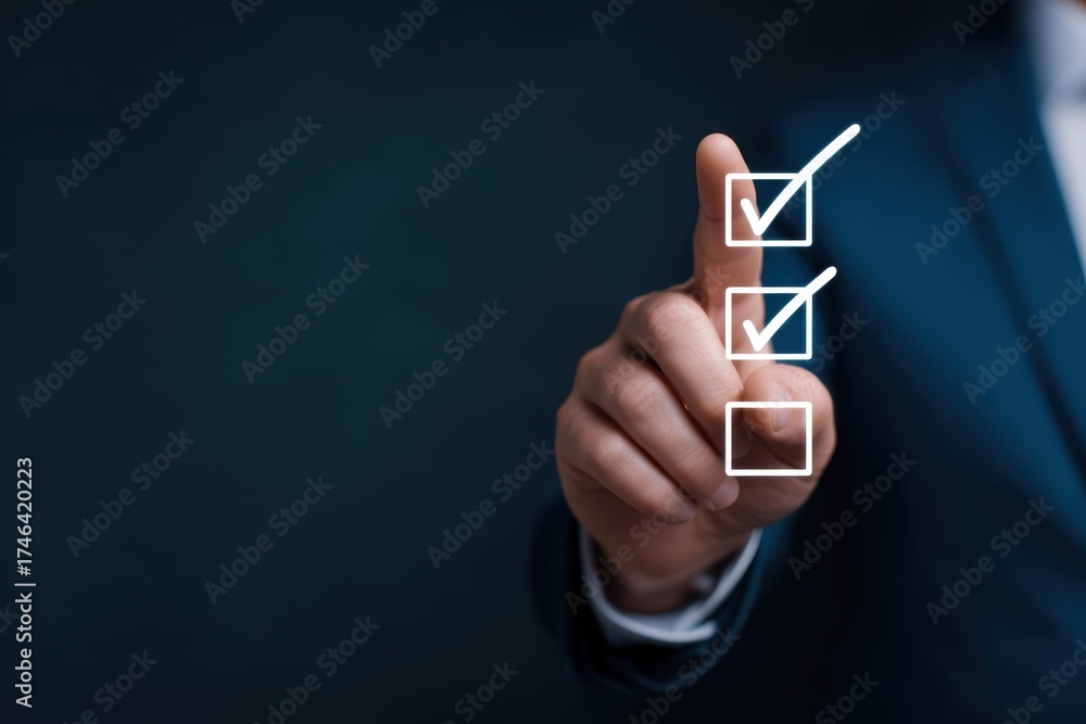 project management execution assessment. A hand checking off items on a ...