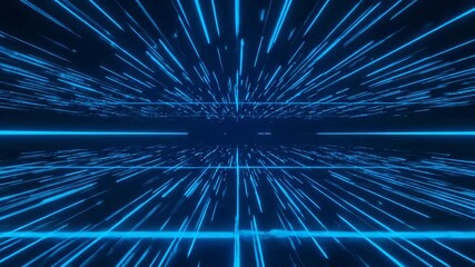 Wall Mural - Dynamic Neon Grid Lines Streaming Fast in an Energetic Seamlessly Looping Abstract Motion Background energetic, blue, backdrop