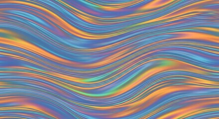 Iridescent wavy background with a fluid holographic gradient effect creating a modern and mesmerizing visual texture