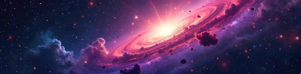 Wall Mural - Vast cosmic expanse, swirling nebulae, distant galaxies, and celestial bodies illuminate the infinite universe A breathtaking view of the cosmos , superclusters, deep space