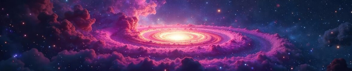 Wall Mural - A swirling nebula, vast and cosmic, hints at the edge of all existence  The unknown stretches beyond, a breathtaking display of celestial wonders and infinite darkness ,  void,  light