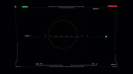 Wall Mural - Futuristic HUD Display with Glitch Effect and Digital Interface Elements.