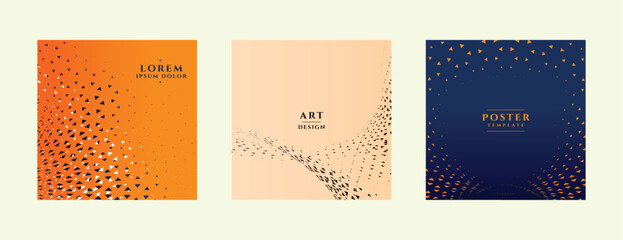 stylish eye catching halftone dotted pattern background in set