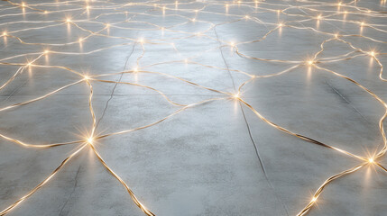 Glowing lines create abstract pattern on smooth surface, evoking sense of energy and connection