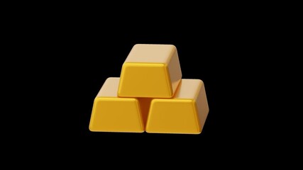 3d Gold icon Rotating on transparent background