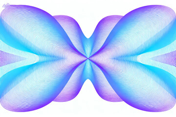 Abstract butterfly shape with gradient lines
