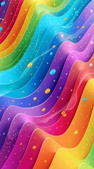 Wall Mural - A bright abstract wave of rainbow colors with sparkling bubbles and a sparkling background.
Ideal for creative projects, album covers, packaging design 