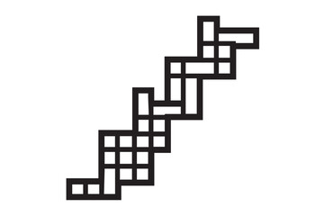 Abstract geometric staircase pattern illustration isolated on transparent background