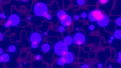 Wall Mural - Neon pink purple bubbles seamless loop animation  
