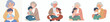 © Vector - vector of a grandmother hugging her grandson full of love