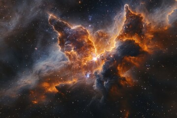 Wall Mural - Colorful nebula reveals cosmic wonders in deep space
