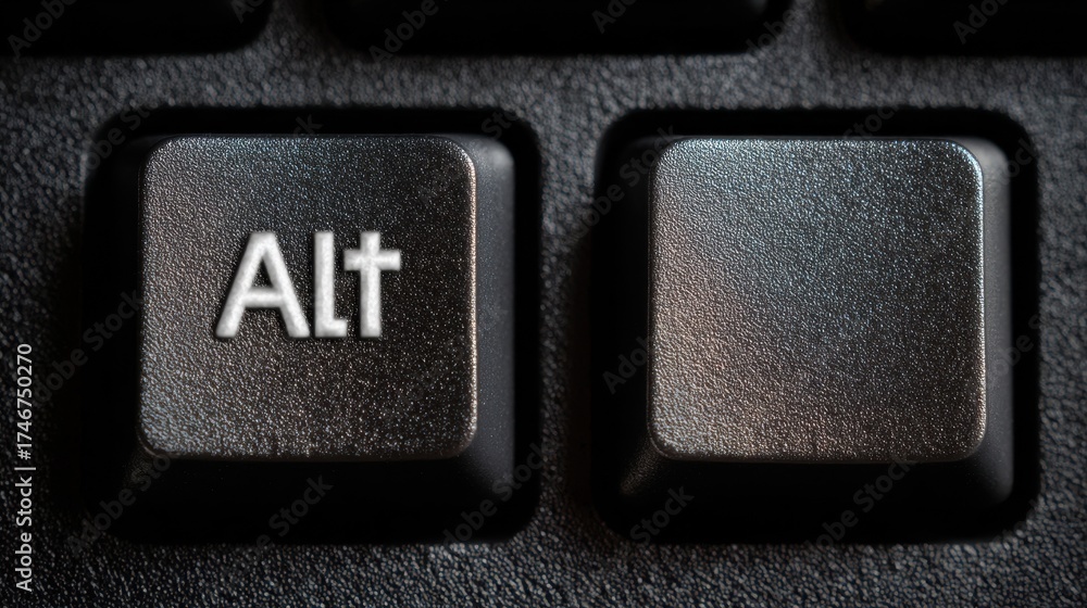 Side Perspective of Alt Key Button with Option Symbol on Textured ...