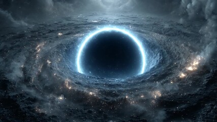 Wall Mural - Glowing Black Hole in Deep Outer Space