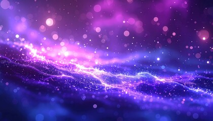 Wall Mural - Abstract background of dark blue space with twinkling stars and a purple nebula 
