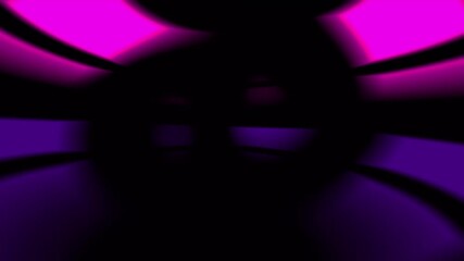Wall Mural - Horizontal neon blue and purple light rays flowing on black background. Modern animation backdrop