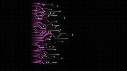 PNG Alpha.HUD with electrical circuit and digital elements. Futuristic UI technological display Connecting beautiful lines particles 4k motion video animation.