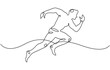 © shrabon2005 - continuous line drawing of energetic man running.