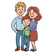 © mohdfaizal - A family of three hugging together and smiling happily