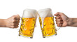 © Johanna - Isolated beer mugs cheering celebrate Oktoberfest, toast of clinking glass, ale, party, pub