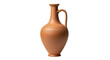 © Johanna - Isolated clay jug, earthenware pitcher, brown vase or ceramic carafe with handle and narrow neck