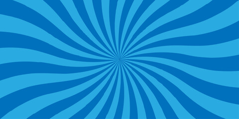 Wall Mural - Abstract shine blue shiny comic ray cartoon pop sunburst wallpaper. spiral line diagonal vintage sunbeam summer poster design.	
