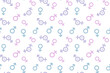© Іванна Поліщук - 12patterSeamless vector pattern with pink female, blue male, purple intertwined gender equality symbols. Modern flat design representing unity, diversity, equal rights for all. Isolated transparent ba