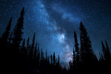 Wall Mural - The sky is dark and the stars are shining brightly