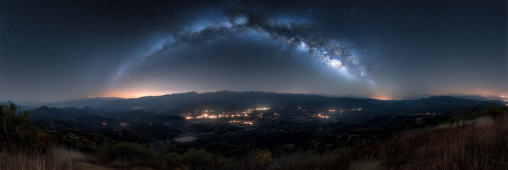 Wall Mural - A beautiful night sky with a large milky way