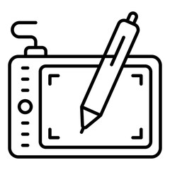 Wall Mural - Trendy design icon of pen tablet 
