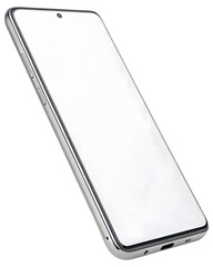 Modern smartphone with a blank screen isolated on transparent background
