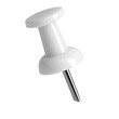 © Anto - A close-up of a white pushpin with a metal pin, set against a black backdrop