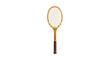 © VectorCO - Vintage wooden tennis racket with brown leather grip and classic design