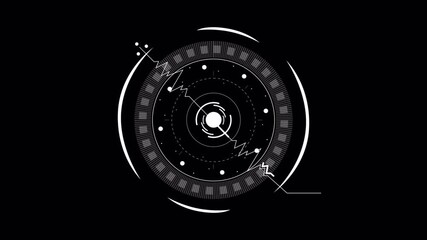 Wall Mural - Dynamic Futuristic HUD Interface: Digital Data Analysis and Scanning Motion Graphic