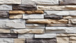 © MasTPX - A modern stone wall with various shades of brown, beige, and gray creates a textured and visually appealing surface for architectural and design purposes.