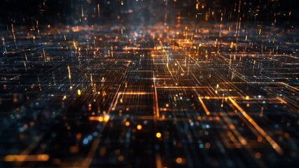 Abstract Digital Data Technology Grid Fx Background Loop animation AI generated