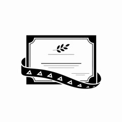 Certificate with Ribbon Icon – Award, Achievement, and Recognition Symbol