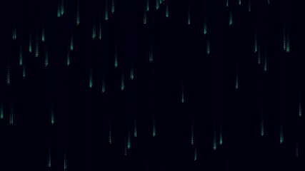 Abstract Digital Rain with Falling Green Data Characters on Dark Background