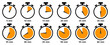 © Munnacreativehub - Collection of stopwatch icons showing countdown times from 5 to 60 minutes with orange segments. Vector illustration.