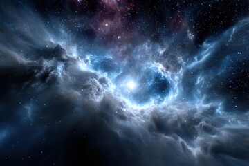 Wall Mural - Cosmic clouds swirl around a bright star in a stunning display of galactic beauty