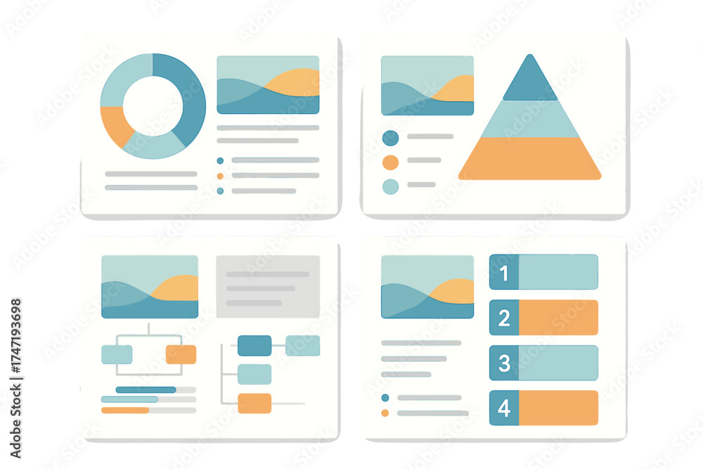 Infographic presentation templates set. Vector data visualization ...