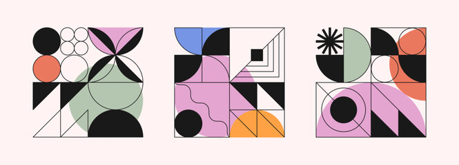 Wall Mural - abstract modular pattern designs.bold geometric compositions
