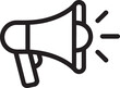 © MstNilufa - Megaphone Icon with Sound Waves on White Background loudspeaker announcement