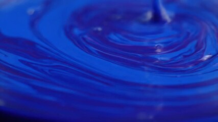 Poster - Abstract macro shot of vibrant, swirling blue and purple viscous liquid creating mesmerizing patterns with a shallow depth of field fluid art, smooth, visual effect