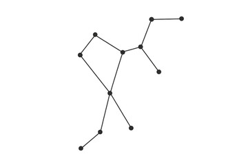 Orion constellation star map science transparent background