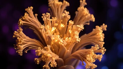 Wall Mural - Glowing Fractal Blossom Formations Expanding Slowly in a Seamlessly Looping Video fantasy, visual effects, cosmic