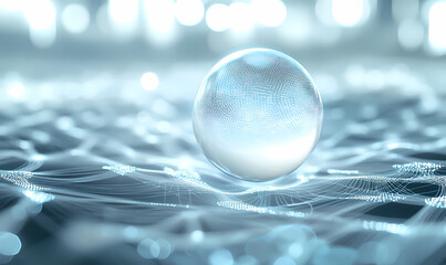 Wall Mural - A Transparent Sphere in a Network of Connections