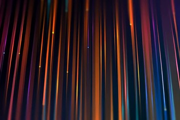 Wall Mural - abstract vertical background with blurred light stripes in shades of dark blue, orange, and turquoise Generative AI