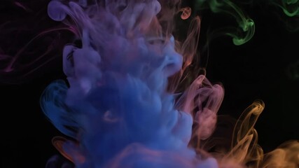 Wall Mural - Hypnotic colorful smoke swirls downwards in a fluid, abstract, seamlessly looping motion gradient, mystery, magic