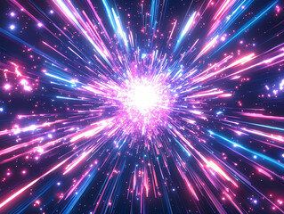 Wall Mural - Abstract Neon Light Burst