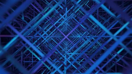 Wall Mural - Intersecting Lines Forming Abstract Grid Illusion Seamlessly Looping Background loop, presentation, motion